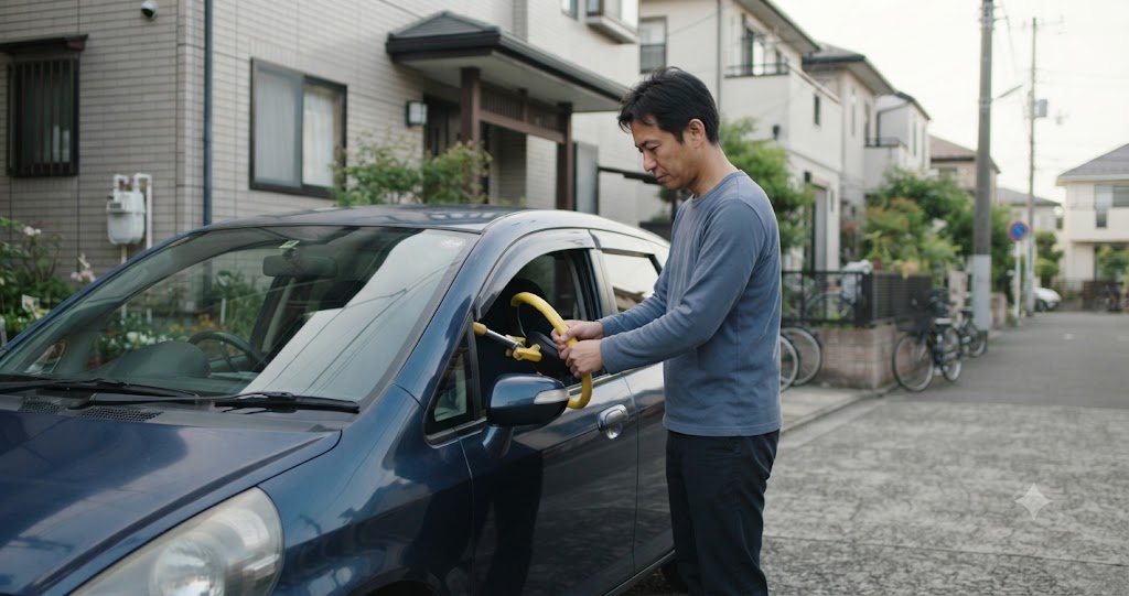 車両防犯の手入れを表すイメージ画像